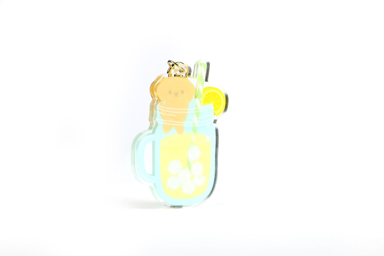 Lemonade Golden Retriever Shaker Keychain