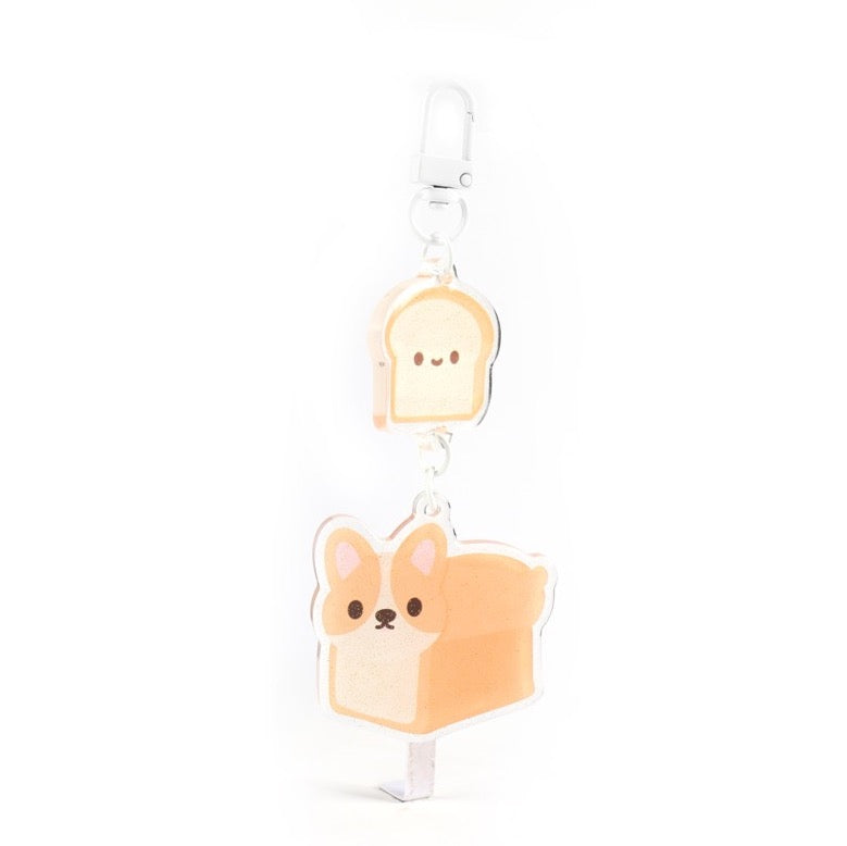 Charlie the Corgi Loaf Keychain