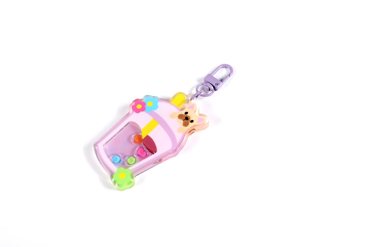 French Rainbow Boba Shaker Keychain