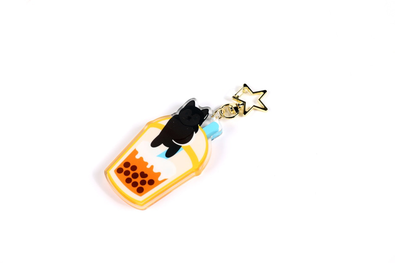 Husky Thai Tea Boba Shaker Keychain