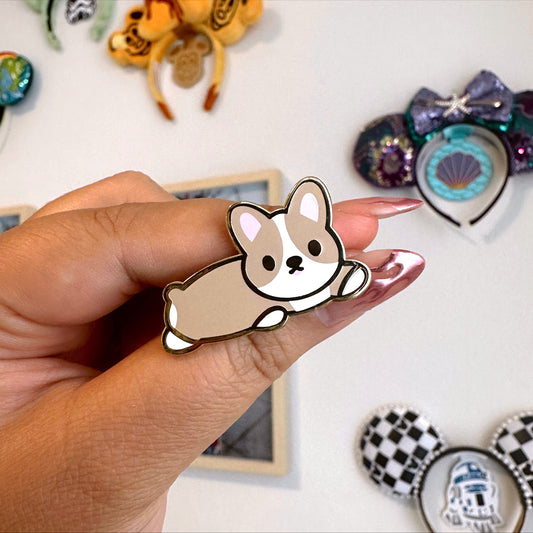 Charlie the Corgi Enamel Pin