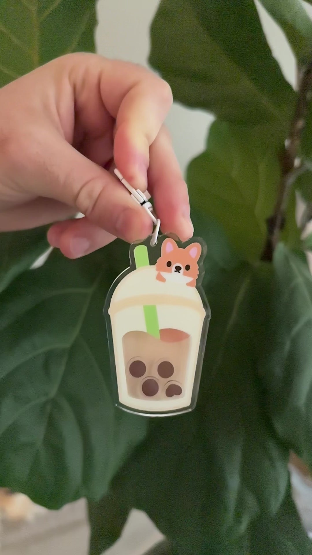 Boba 2024 corgi keychain